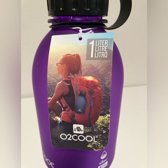 New w/ tags - O2COOL water bottle in purple - 1 liter - Picture 1 of 7